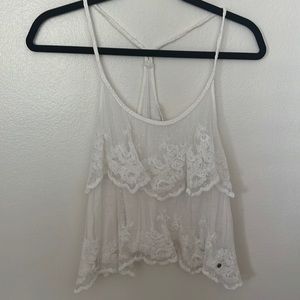 White Lacey tank